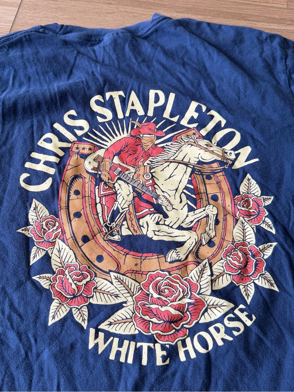 Chris Stapleton White Horse Blue T Shirt - Picture 4 of 5